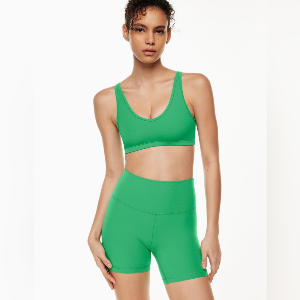 Aritzia V-Neck Butter Mini Bra and Biker Shorts